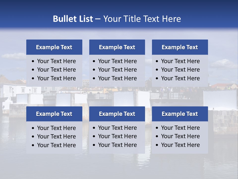 A Bridge Over A Body Of Water With Buildings In The Background PowerPoint Template