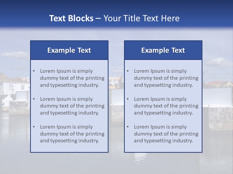 A Bridge Over A Body Of Water With Buildings In The Background PowerPoint Template