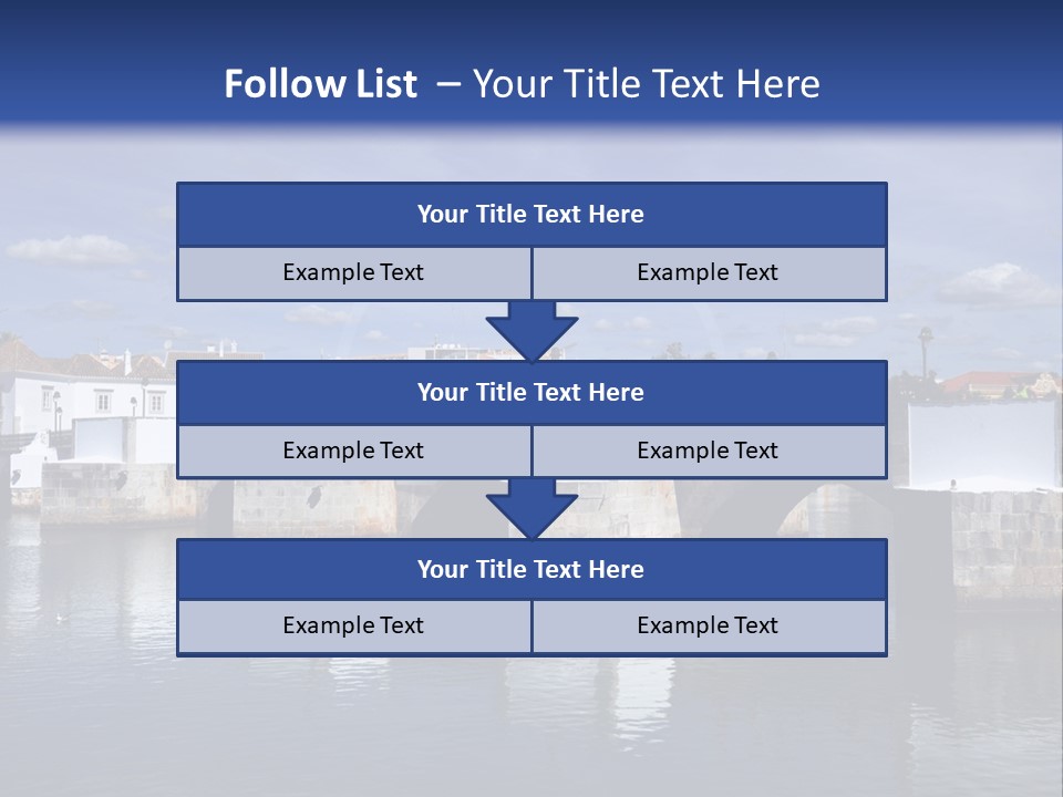 A Bridge Over A Body Of Water With Buildings In The Background PowerPoint Template