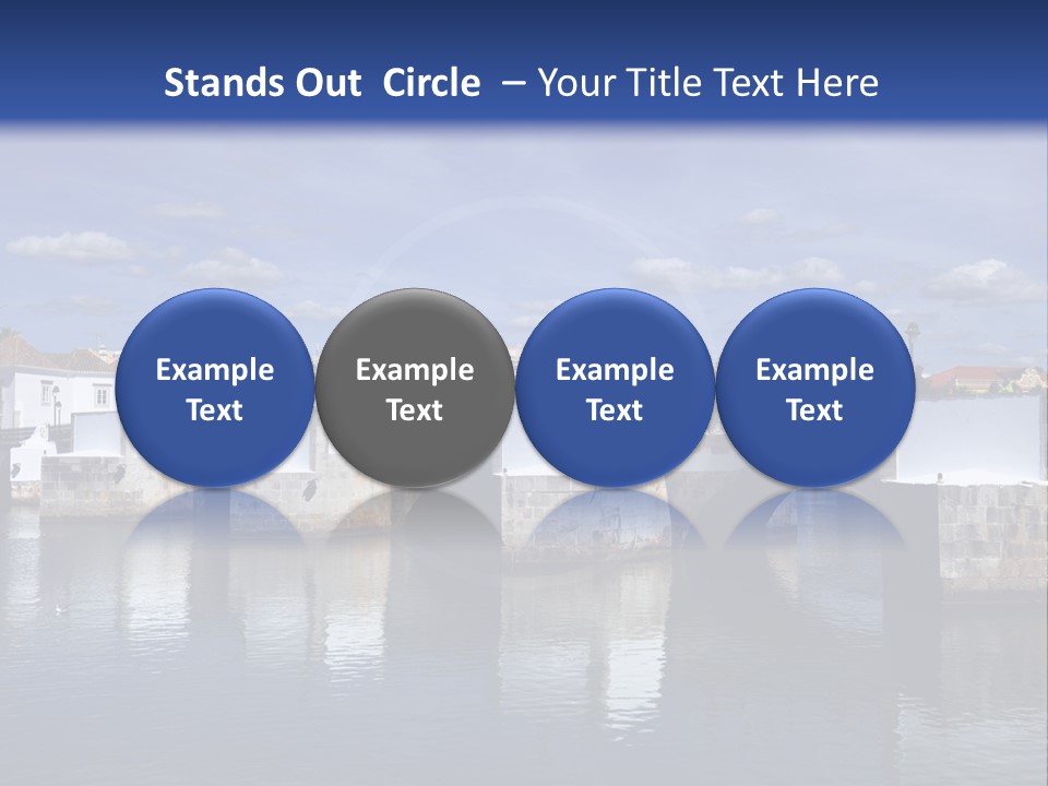 A Bridge Over A Body Of Water With Buildings In The Background PowerPoint Template