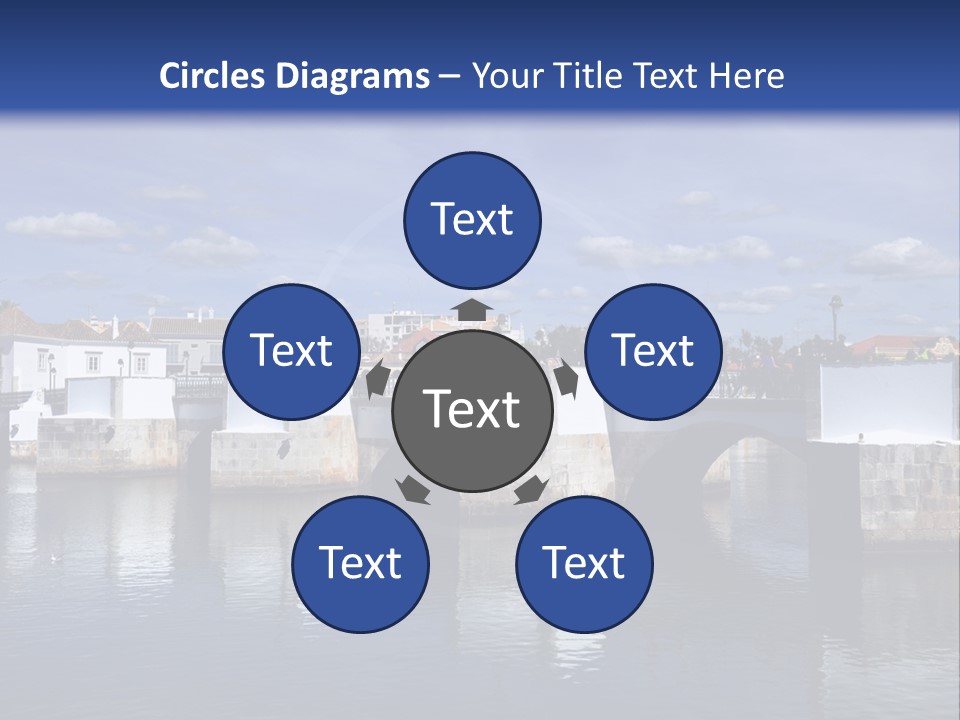 A Bridge Over A Body Of Water With Buildings In The Background PowerPoint Template