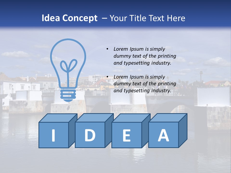 A Bridge Over A Body Of Water With Buildings In The Background PowerPoint Template