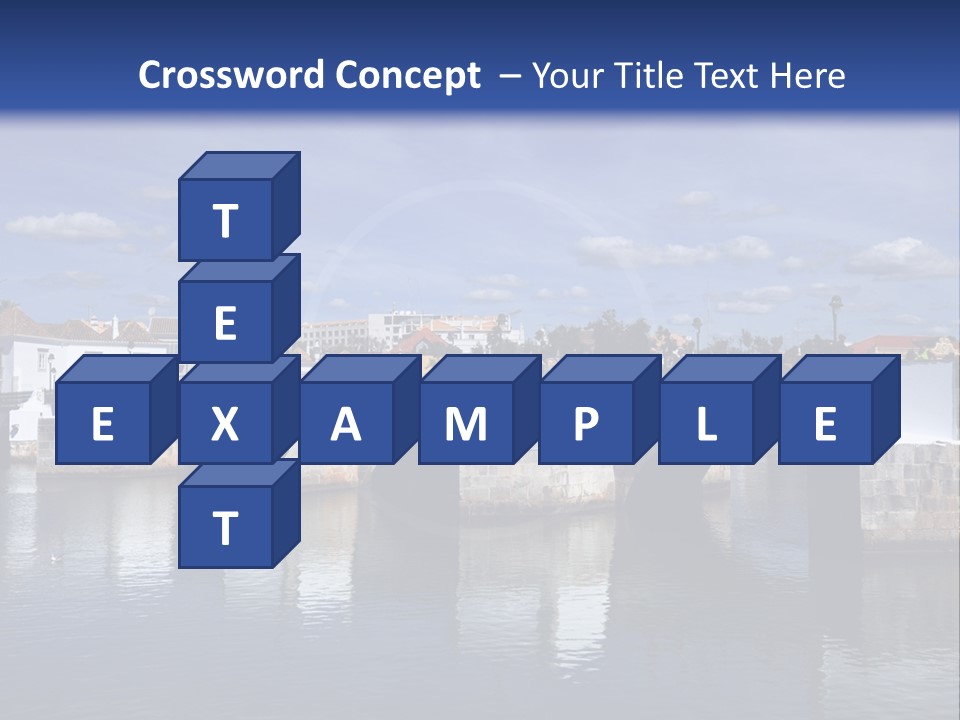 A Bridge Over A Body Of Water With Buildings In The Background PowerPoint Template