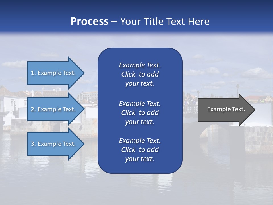 A Bridge Over A Body Of Water With Buildings In The Background PowerPoint Template