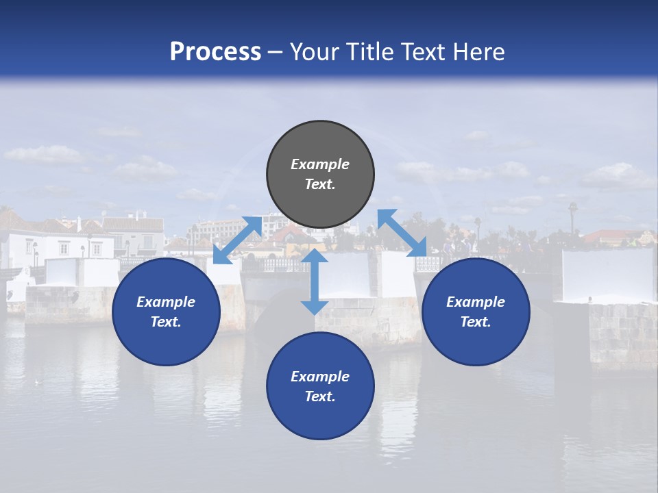 A Bridge Over A Body Of Water With Buildings In The Background PowerPoint Template