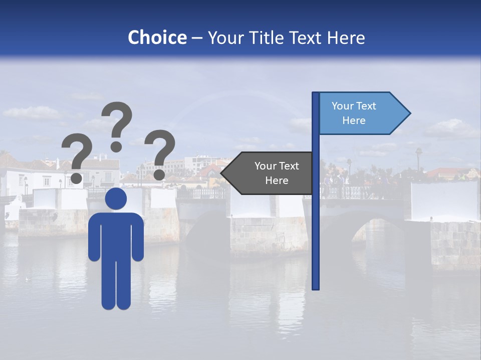 A Bridge Over A Body Of Water With Buildings In The Background PowerPoint Template