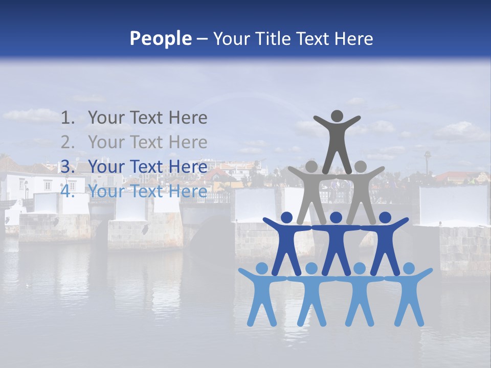 A Bridge Over A Body Of Water With Buildings In The Background PowerPoint Template