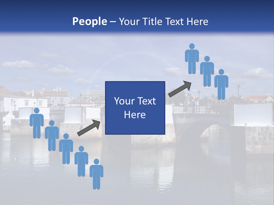 A Bridge Over A Body Of Water With Buildings In The Background PowerPoint Template