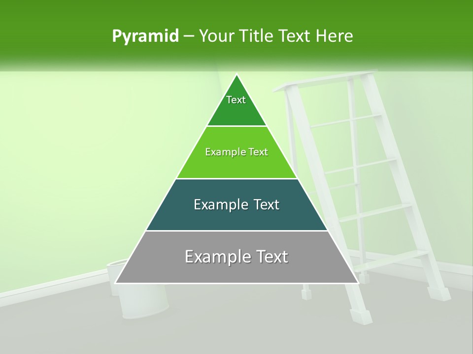 A Green Room With A Ladder And Buckets Of Paint PowerPoint Template