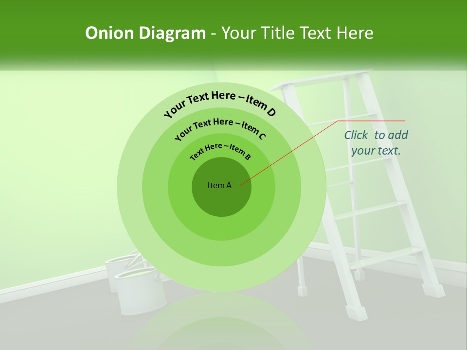 A Green Room With A Ladder And Buckets Of Paint PowerPoint Template