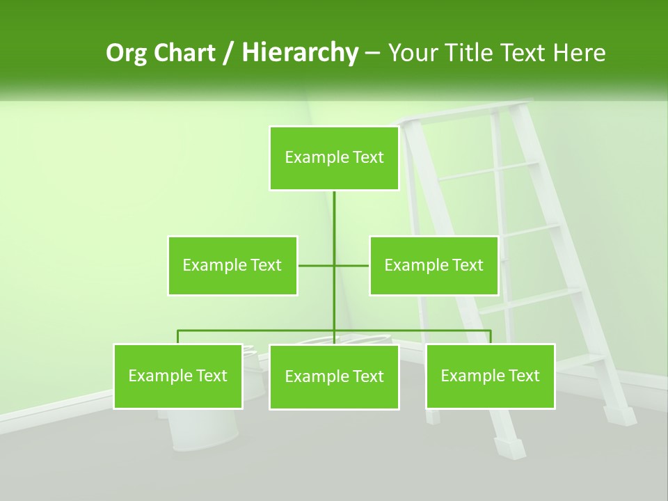 A Green Room With A Ladder And Buckets Of Paint PowerPoint Template