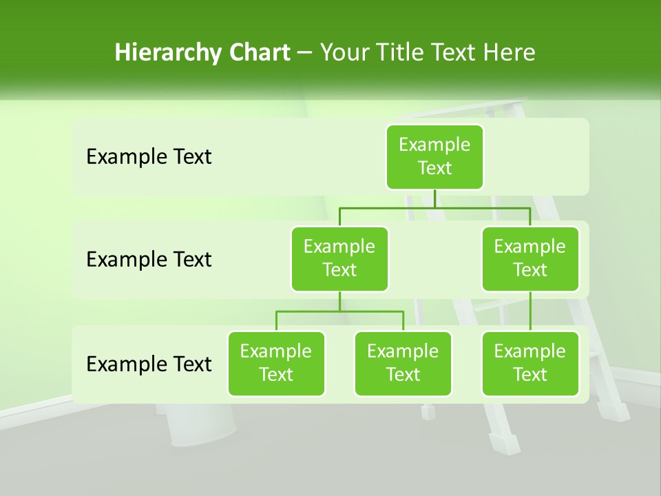 A Green Room With A Ladder And Buckets Of Paint PowerPoint Template
