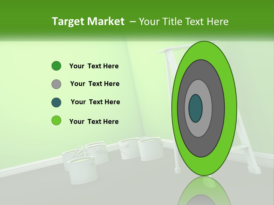 A Green Room With A Ladder And Buckets Of Paint PowerPoint Template