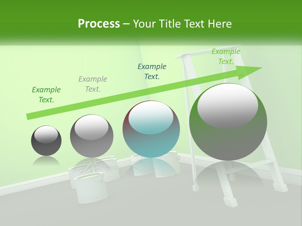 A Green Room With A Ladder And Buckets Of Paint PowerPoint Template