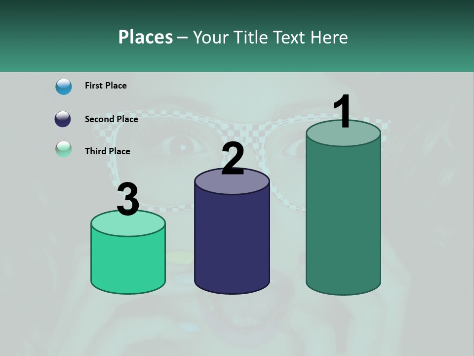 A Woman Wearing Glasses With A Checkered Pattern On Her Face PowerPoint Template