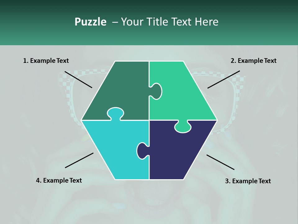 A Woman Wearing Glasses With A Checkered Pattern On Her Face PowerPoint Template