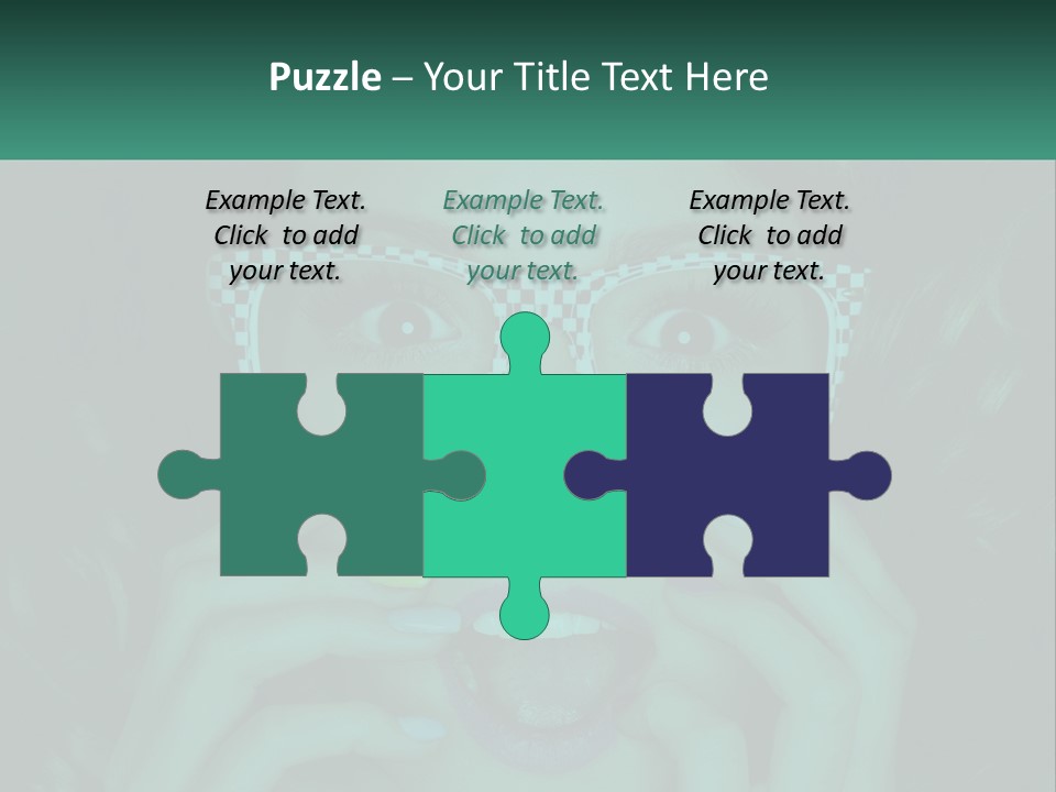 A Woman Wearing Glasses With A Checkered Pattern On Her Face PowerPoint Template