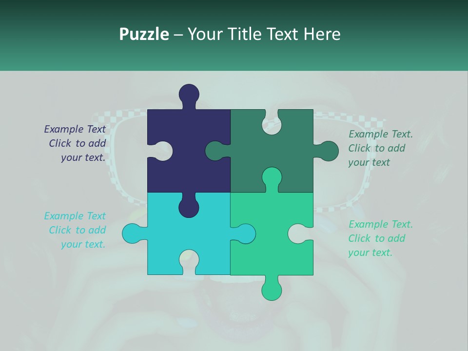 A Woman Wearing Glasses With A Checkered Pattern On Her Face PowerPoint Template