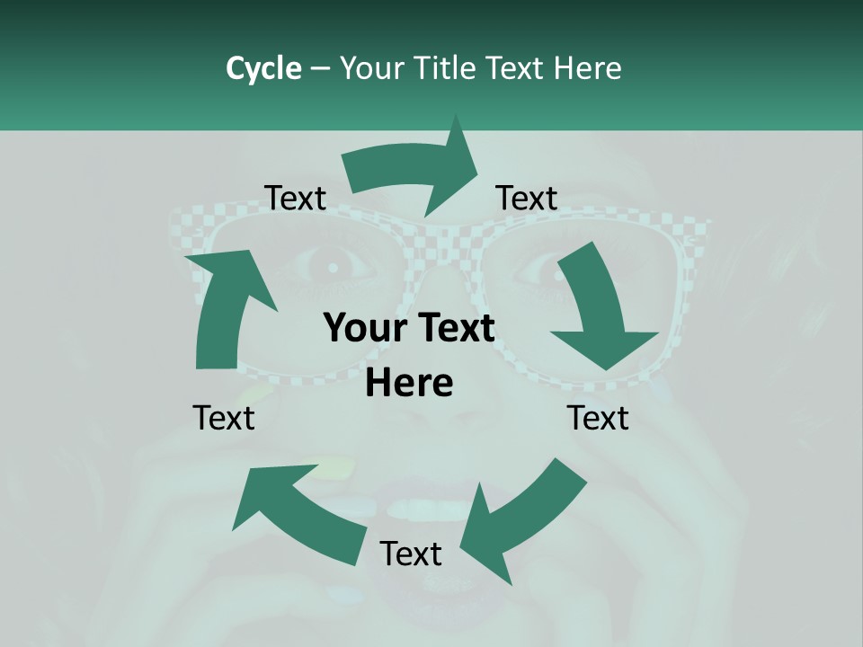 A Woman Wearing Glasses With A Checkered Pattern On Her Face PowerPoint Template