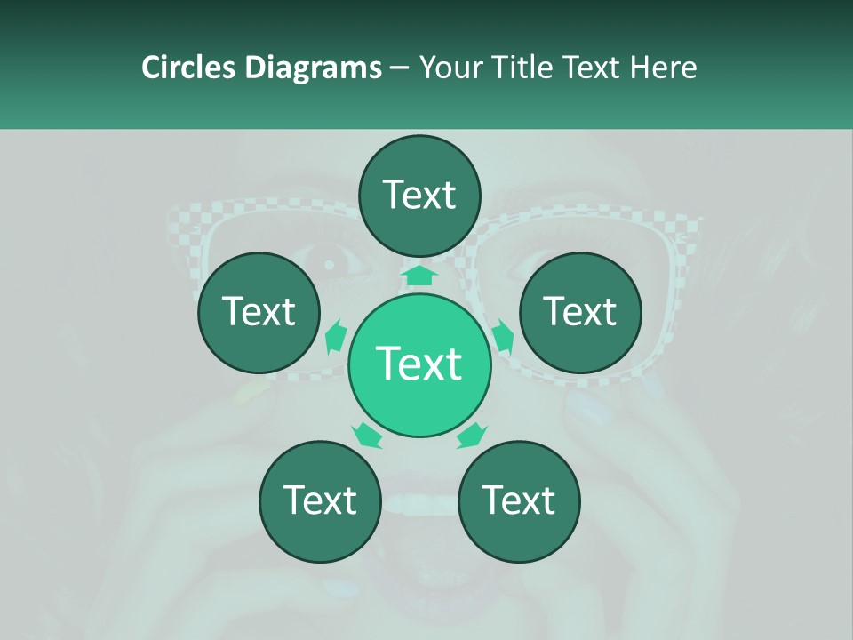 A Woman Wearing Glasses With A Checkered Pattern On Her Face PowerPoint Template