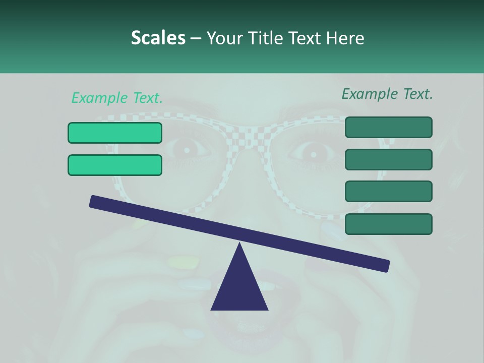 A Woman Wearing Glasses With A Checkered Pattern On Her Face PowerPoint Template