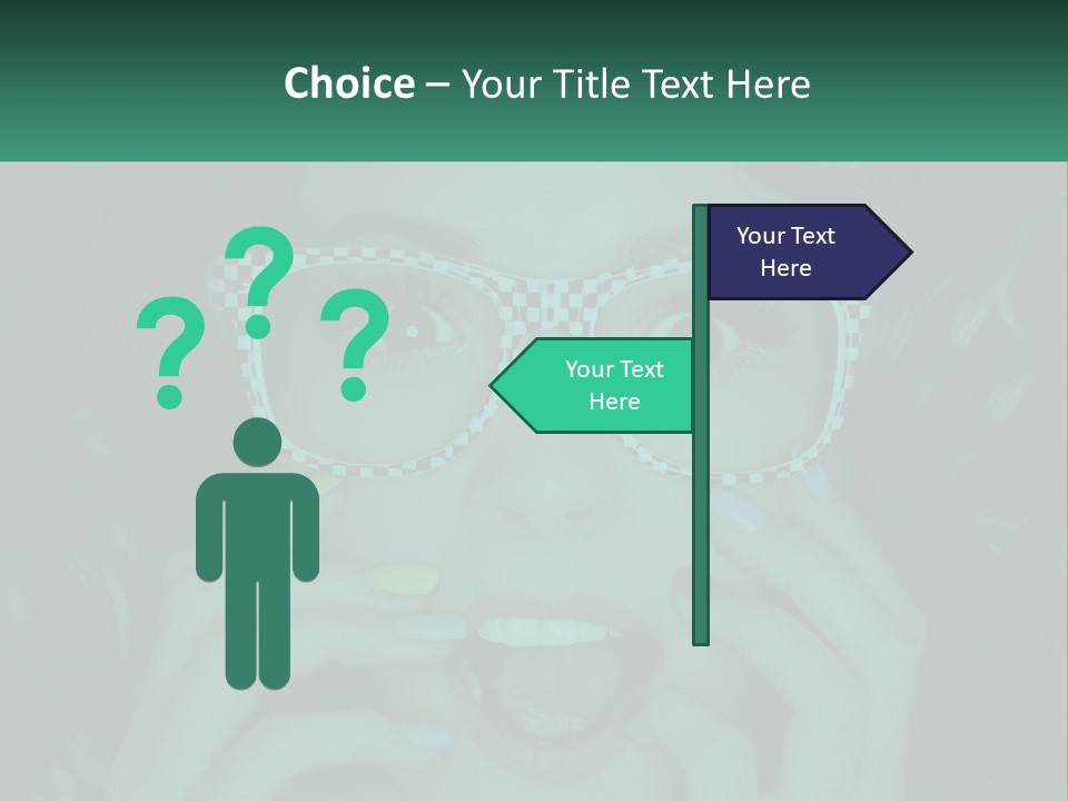 A Woman Wearing Glasses With A Checkered Pattern On Her Face PowerPoint Template