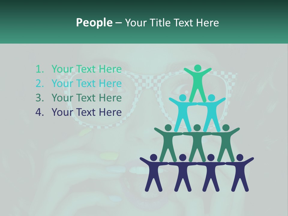 A Woman Wearing Glasses With A Checkered Pattern On Her Face PowerPoint Template