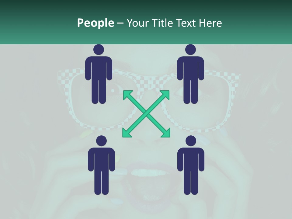 A Woman Wearing Glasses With A Checkered Pattern On Her Face PowerPoint Template