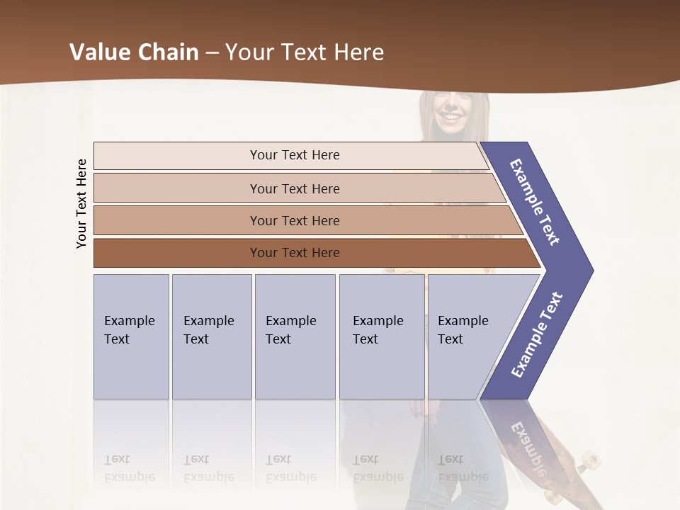 A Woman With A Skateboard Is Smiling For The Camera PowerPoint Template