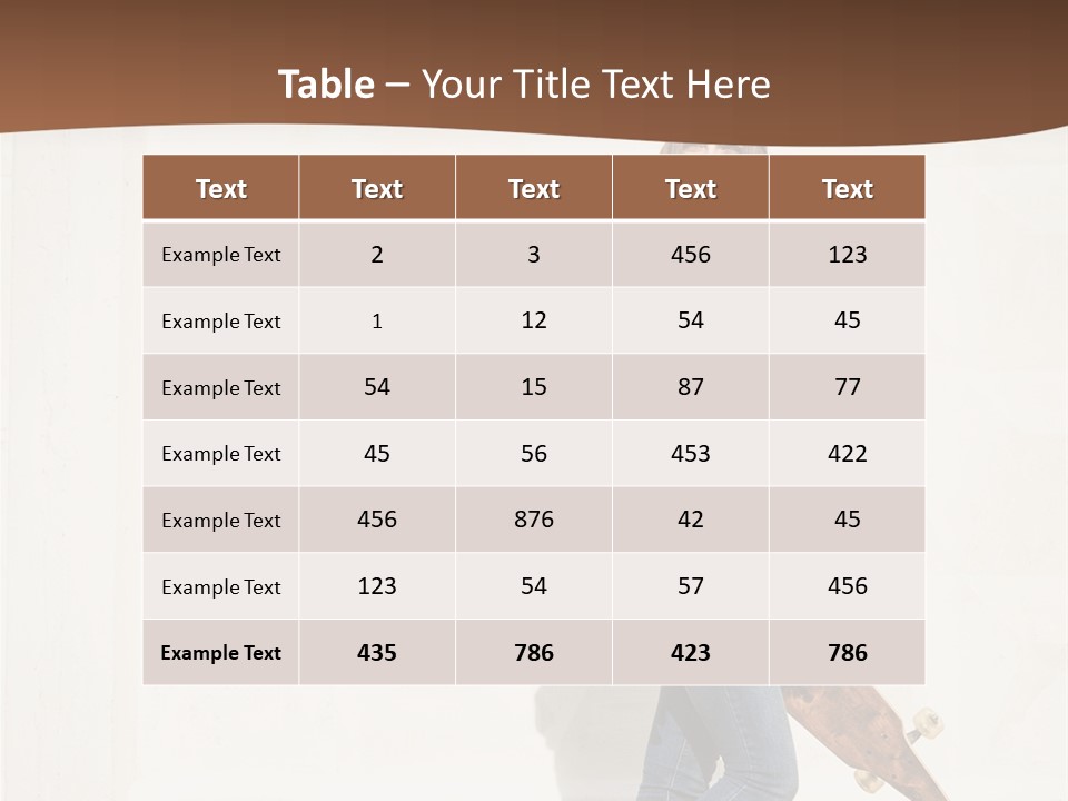 A Woman With A Skateboard Is Smiling For The Camera PowerPoint Template