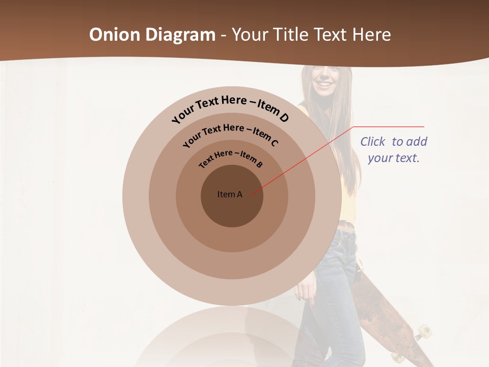 A Woman With A Skateboard Is Smiling For The Camera PowerPoint Template