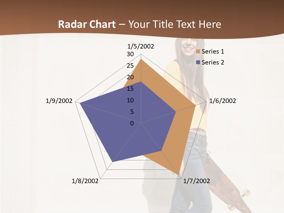 A Woman With A Skateboard Is Smiling For The Camera PowerPoint Template