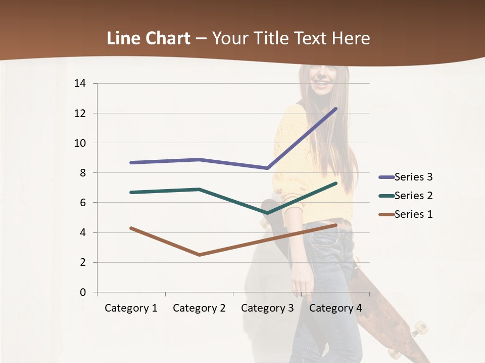 A Woman With A Skateboard Is Smiling For The Camera PowerPoint Template