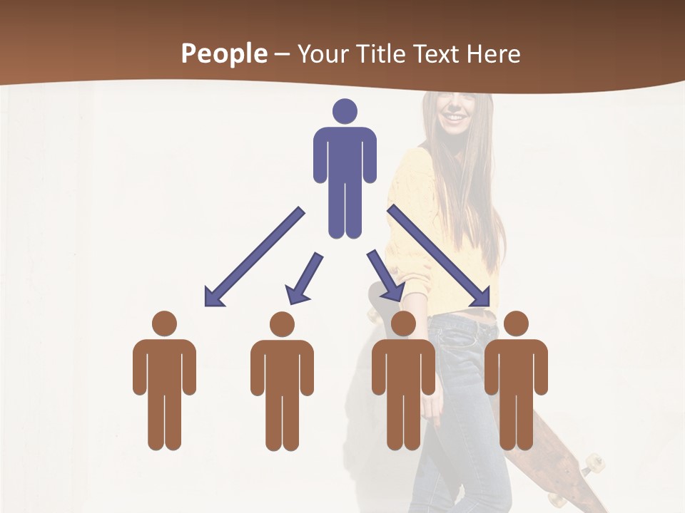 A Woman With A Skateboard Is Smiling For The Camera PowerPoint Template