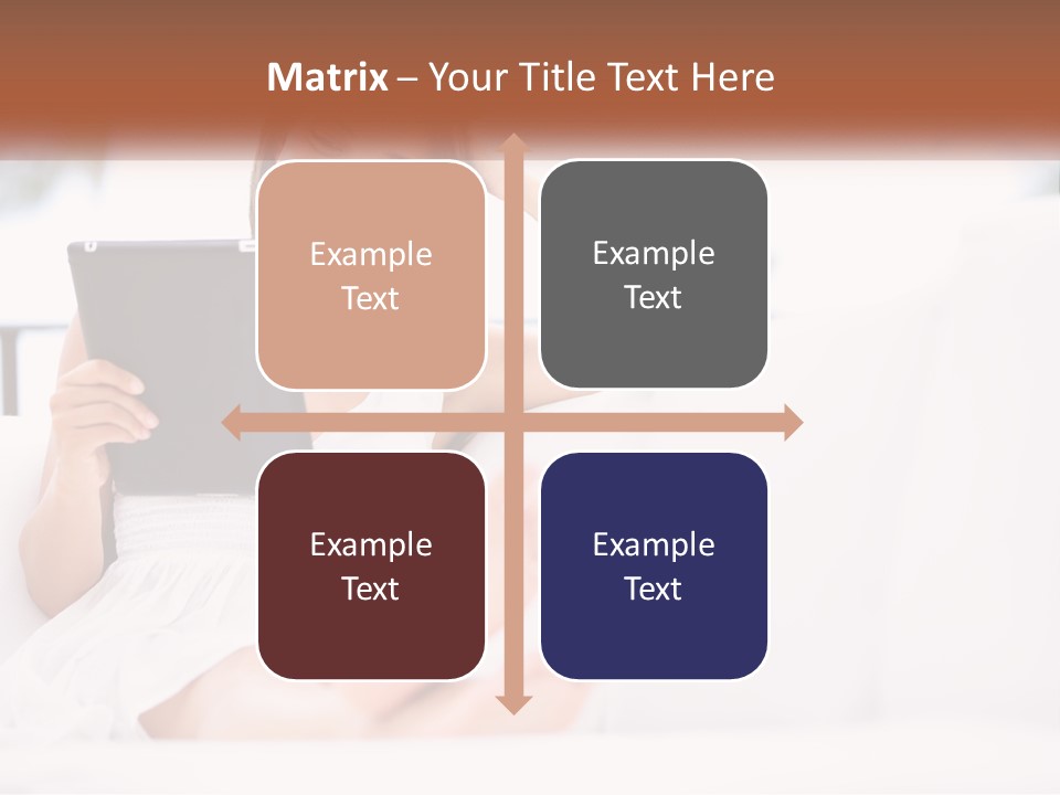 A Woman Sitting On A Couch Holding A Tablet PowerPoint Template