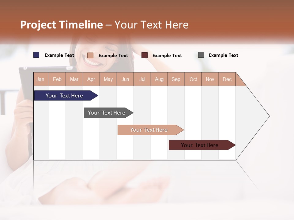 A Woman Sitting On A Couch Holding A Tablet PowerPoint Template