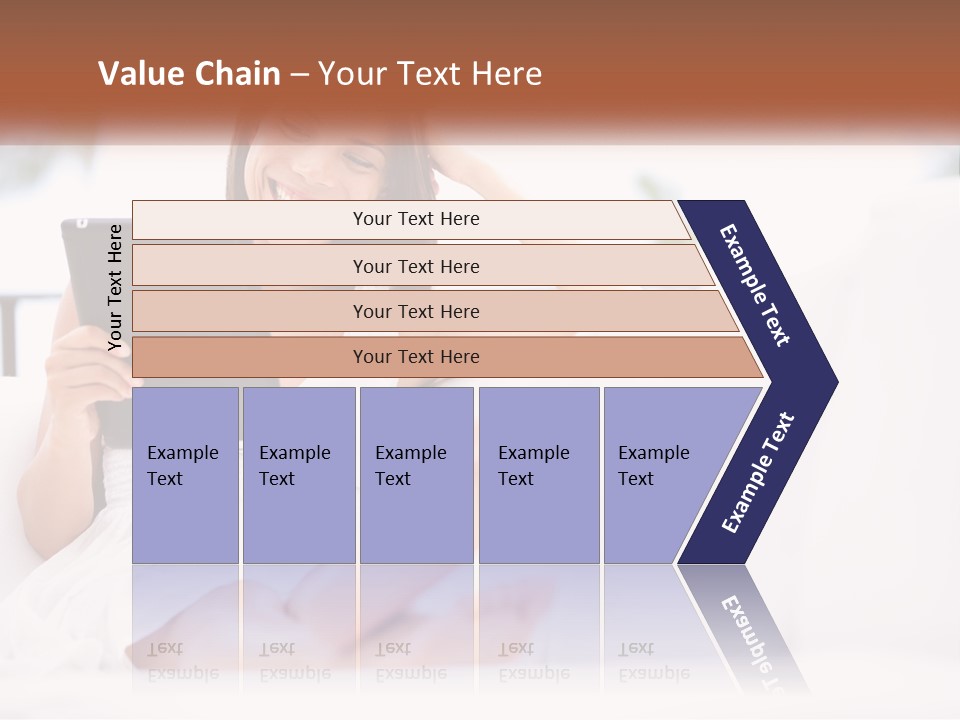 A Woman Sitting On A Couch Holding A Tablet PowerPoint Template