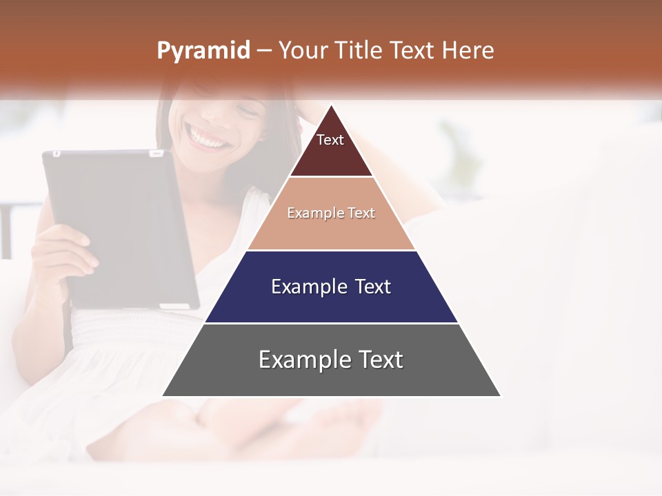 A Woman Sitting On A Couch Holding A Tablet PowerPoint Template