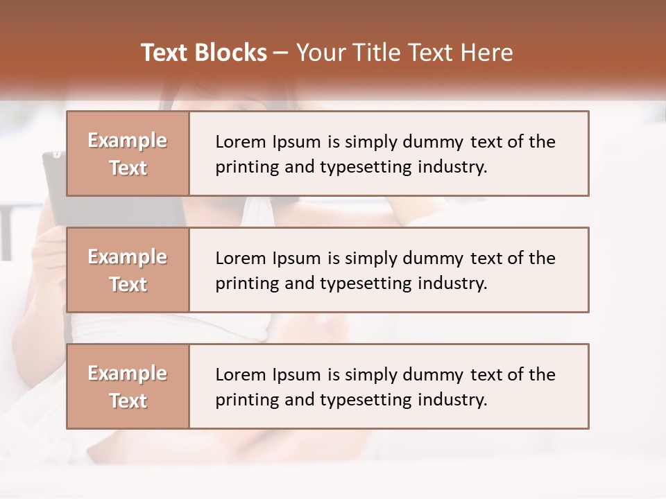 A Woman Sitting On A Couch Holding A Tablet PowerPoint Template