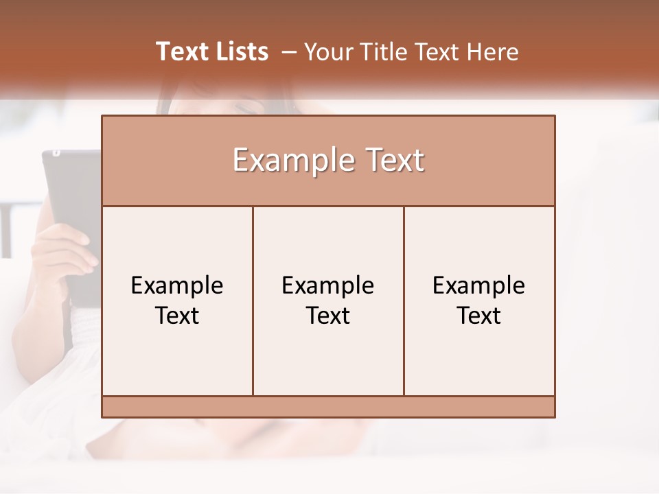 A Woman Sitting On A Couch Holding A Tablet PowerPoint Template