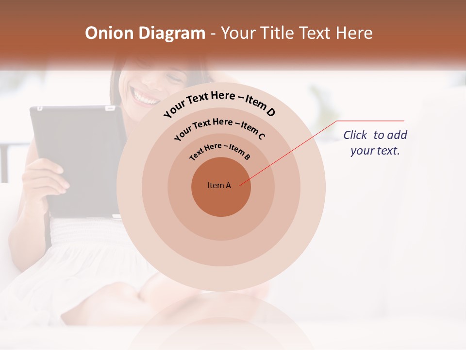 A Woman Sitting On A Couch Holding A Tablet PowerPoint Template