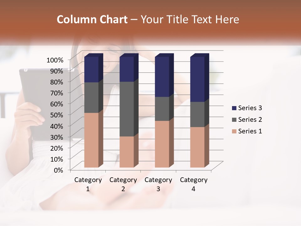 A Woman Sitting On A Couch Holding A Tablet PowerPoint Template