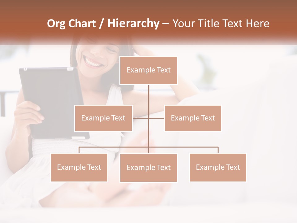 A Woman Sitting On A Couch Holding A Tablet PowerPoint Template