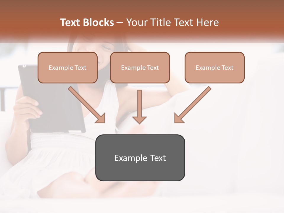 A Woman Sitting On A Couch Holding A Tablet PowerPoint Template