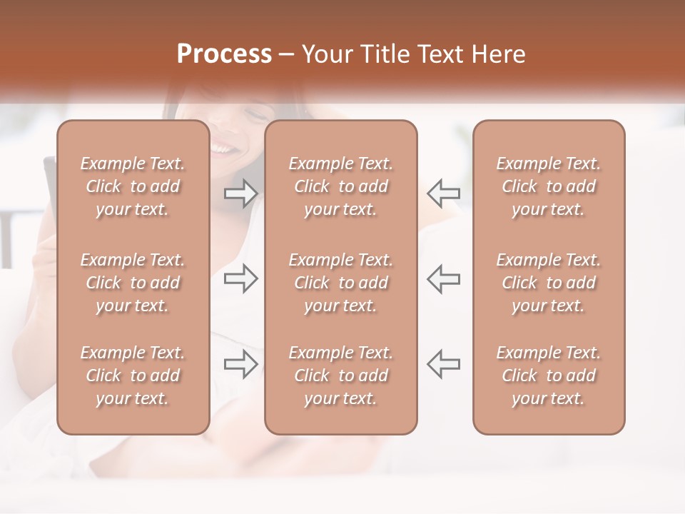 A Woman Sitting On A Couch Holding A Tablet PowerPoint Template