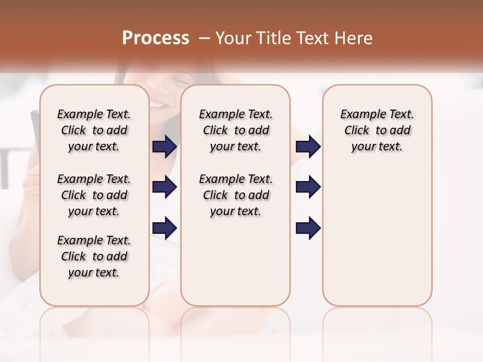 A Woman Sitting On A Couch Holding A Tablet PowerPoint Template