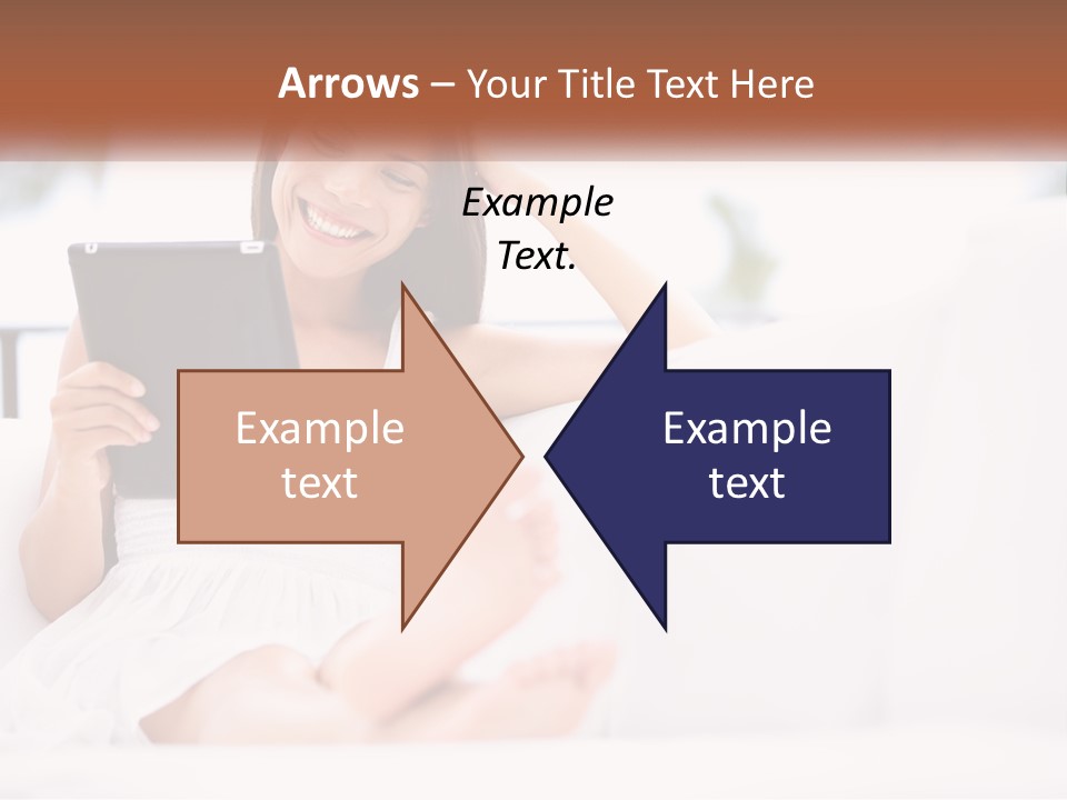 A Woman Sitting On A Couch Holding A Tablet PowerPoint Template