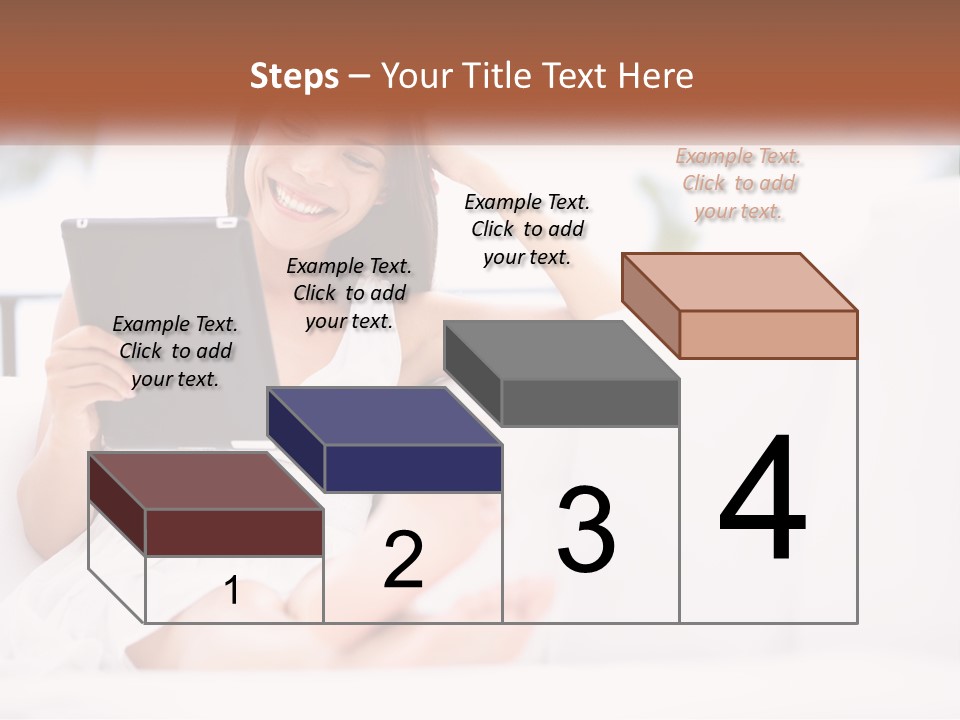 A Woman Sitting On A Couch Holding A Tablet PowerPoint Template