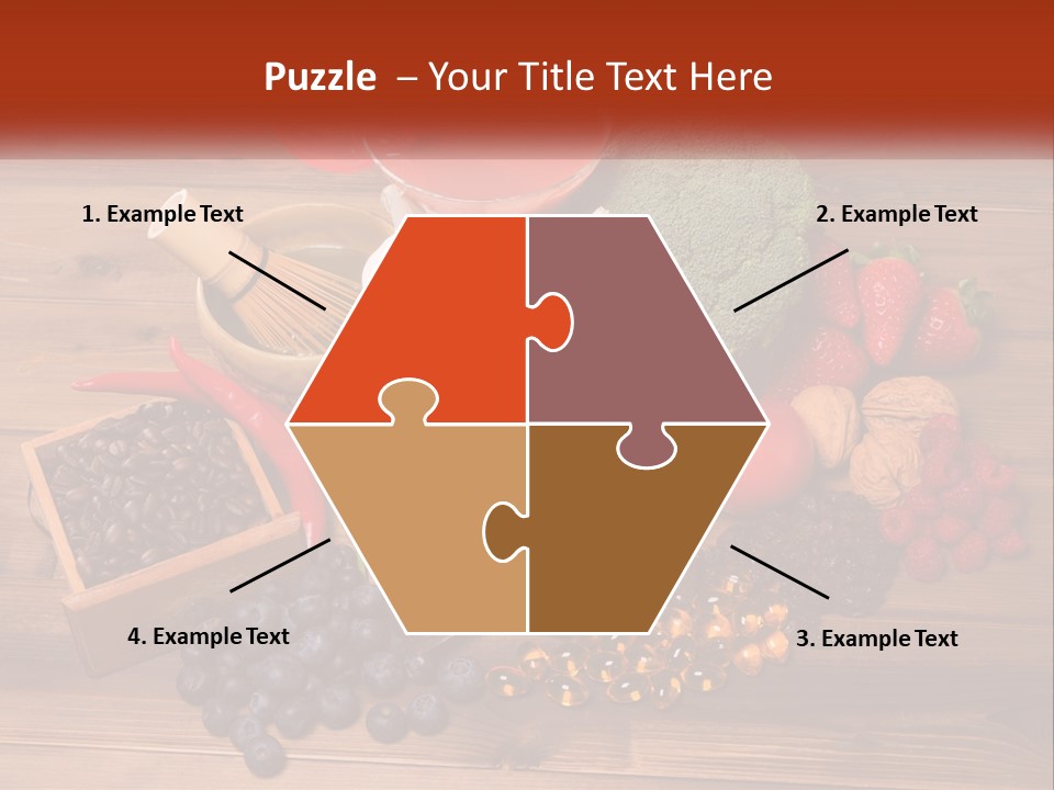 A Variety Of Fruits And Vegetables On A Wooden Table PowerPoint Template