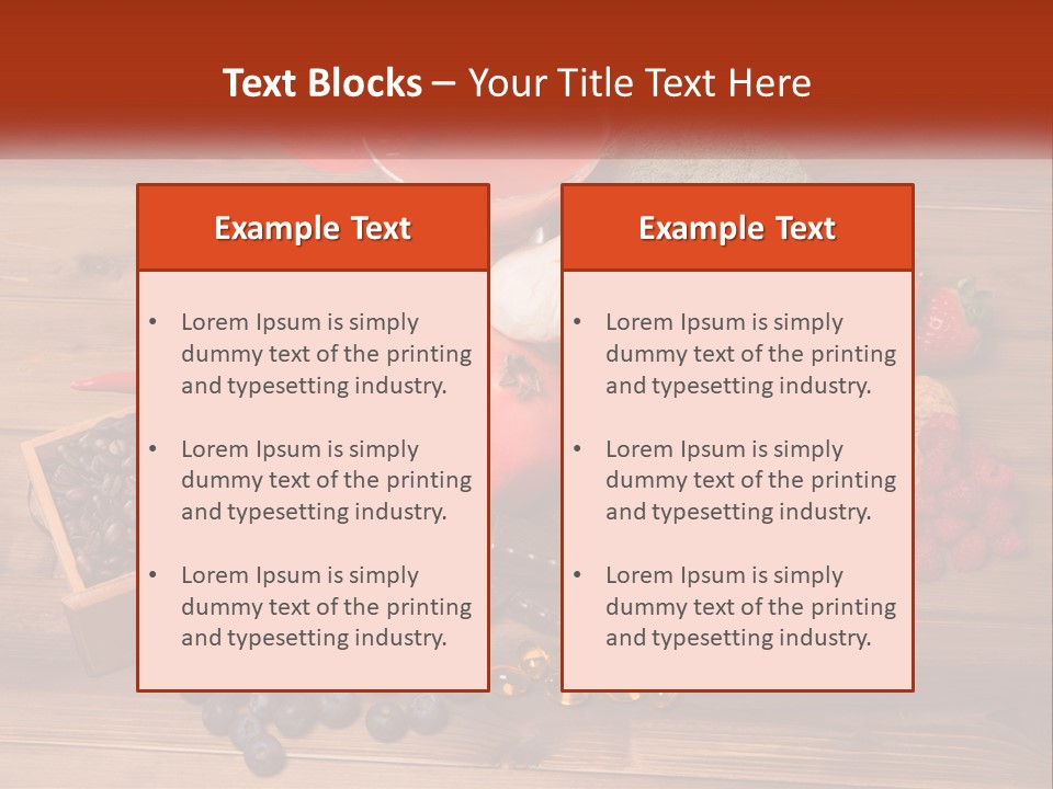 A Variety Of Fruits And Vegetables On A Wooden Table PowerPoint Template
